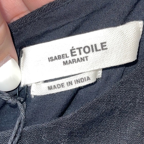 NWT ISABEL MARANT ETOILE Black Topaz Ruffle Mini Dress Size FR 36/US 4 - Picture 12 of 13